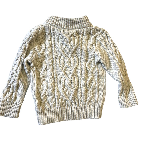 Baby Gap Sweater 2T 2 Years Cable Knit Fisherman Chunky Creamy White Wool Boys - Picture 4 of 9